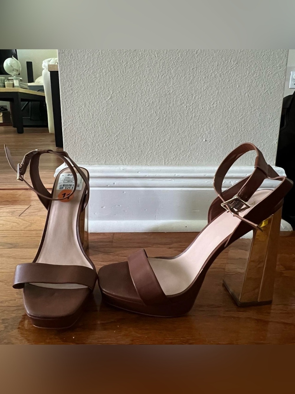 Brown Platform Block Heel Sandals